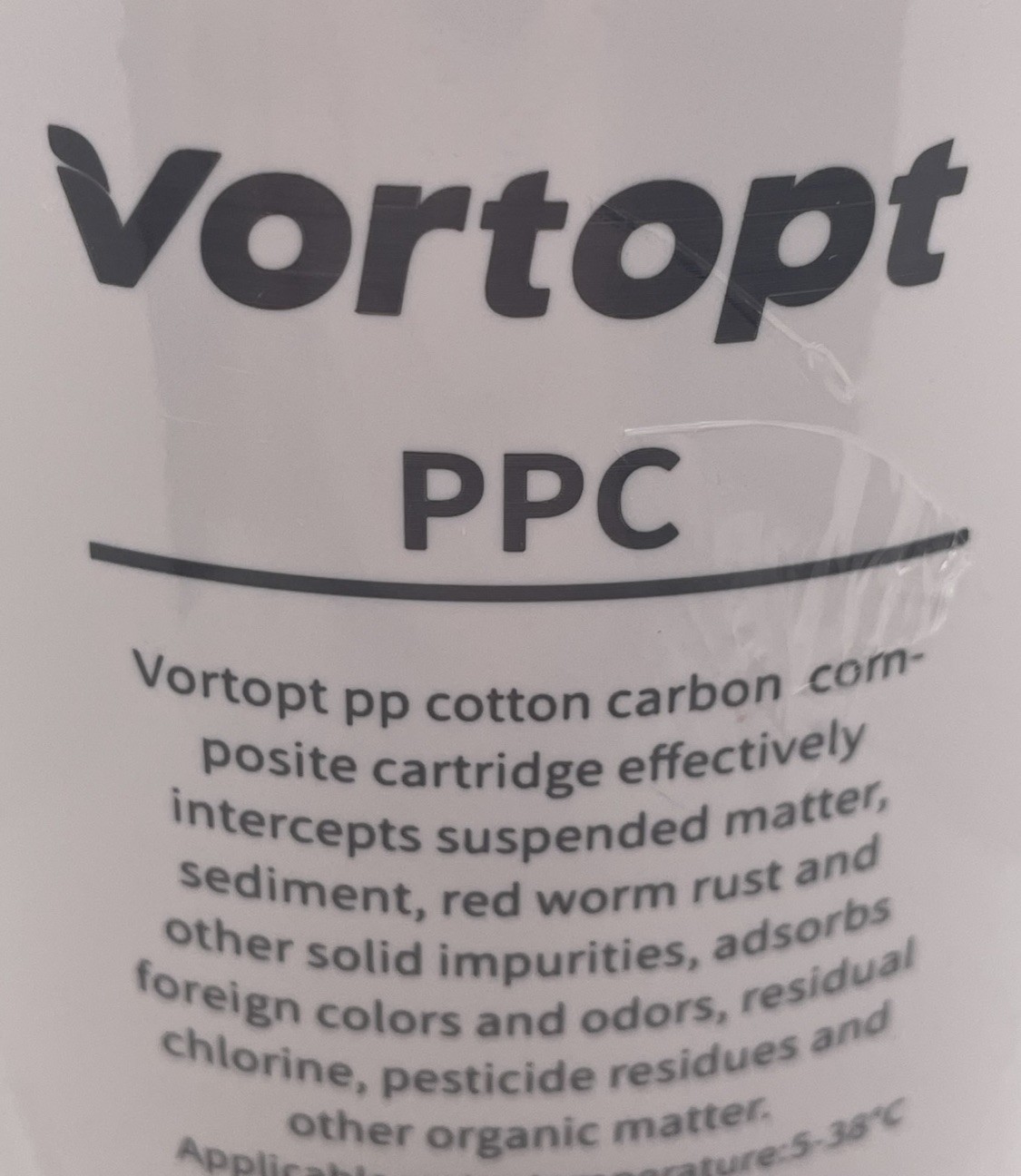 Vortopt PPC PP Cotton Carbon Water Filter **NEW** Missing Protective Cap