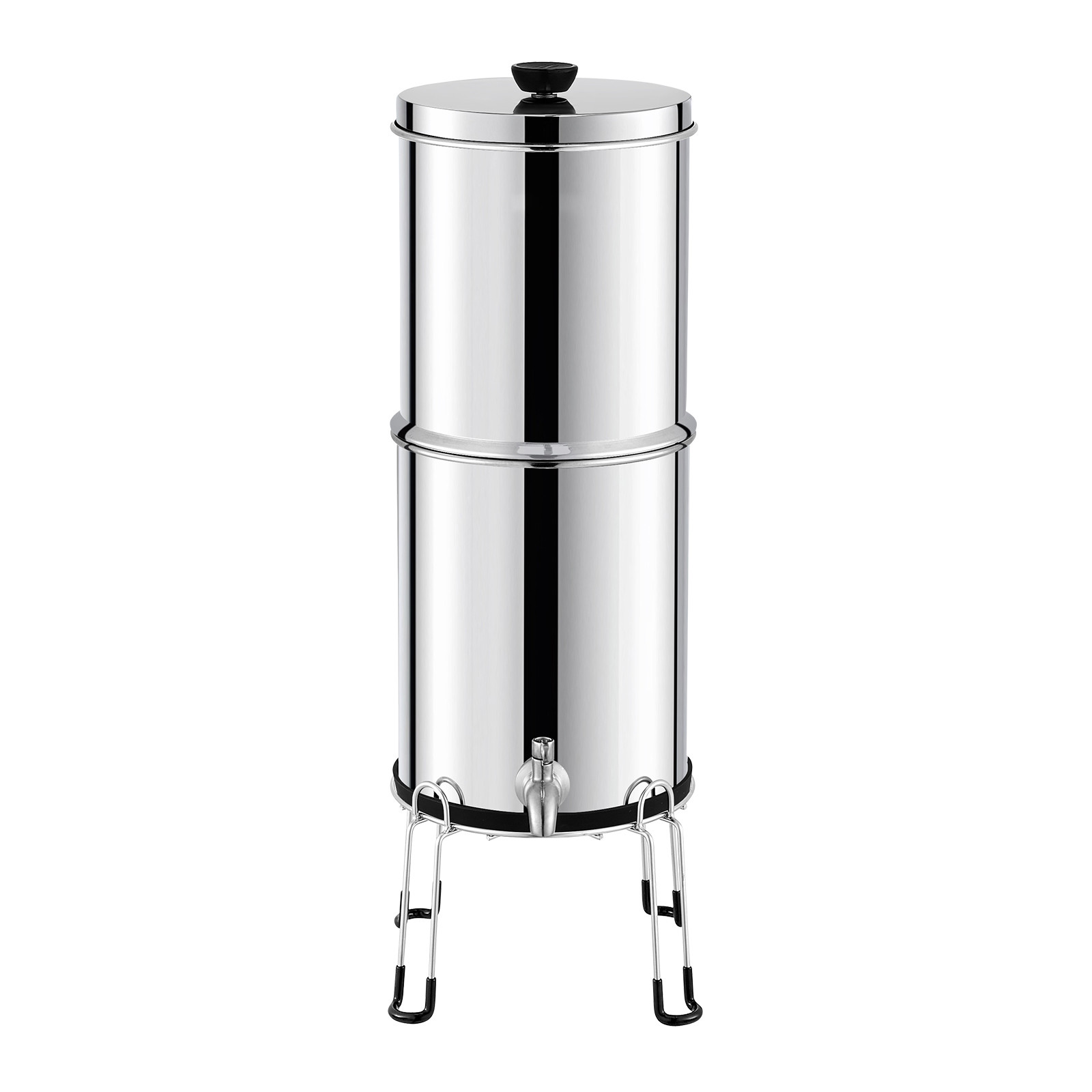 2.25G Gravity-fed Water Filter Countertop System Stainless Steel 2 Filters