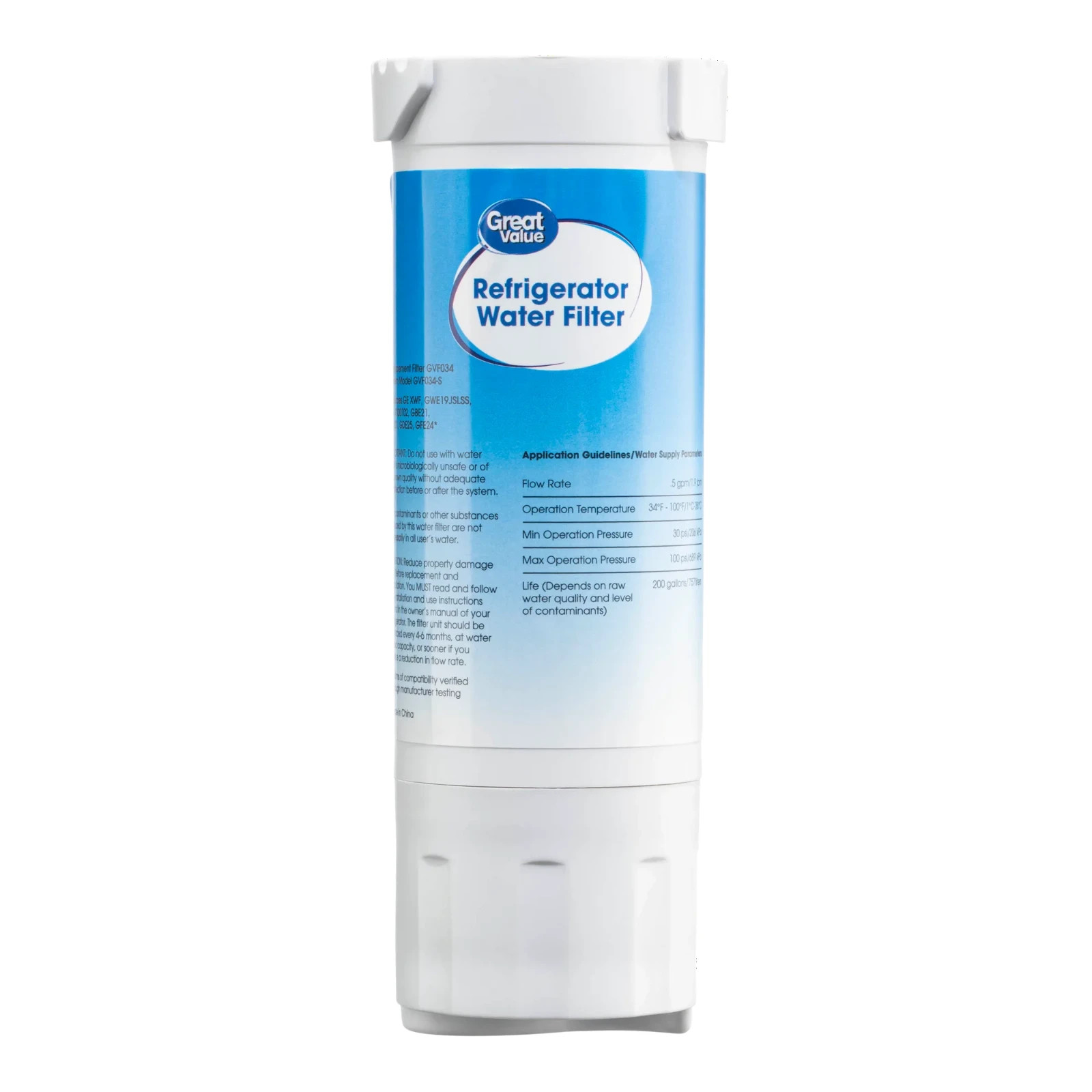 2 Pk Refridgerator Water Filter Replaces XWF-Compatible w/GE- Great Value GVF034