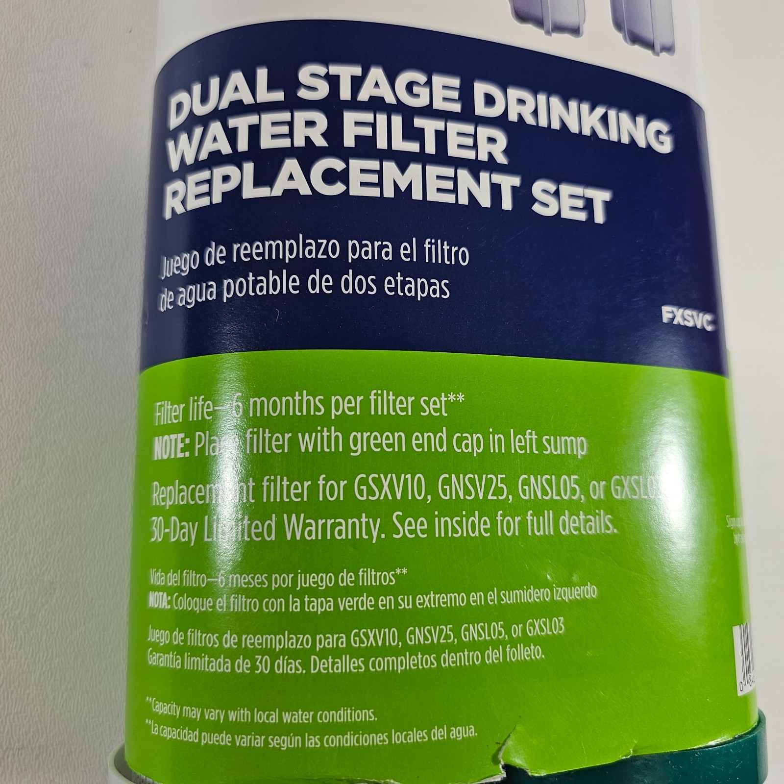 GE FXSVC Dual Stage Drinking Water Filter Replacement Set for GNSV25 GSXV10