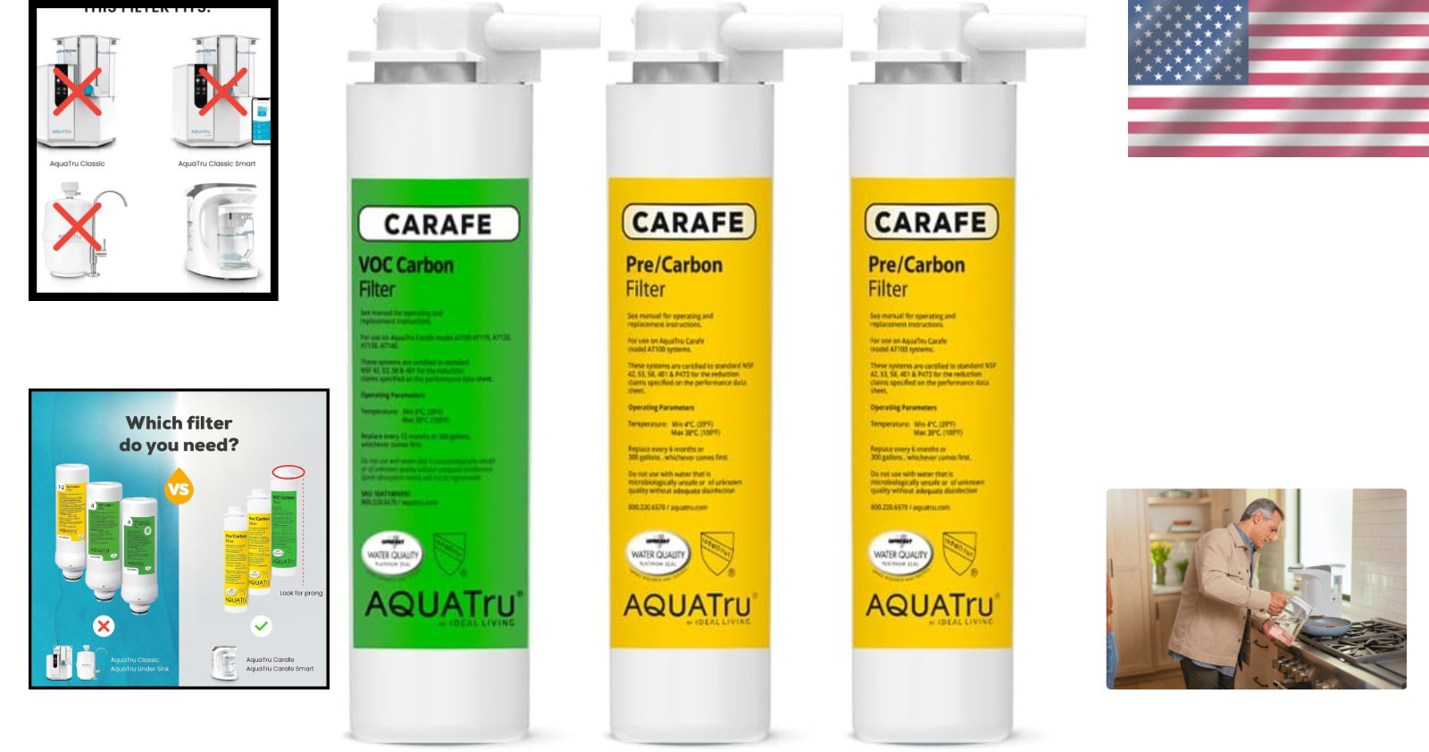 AquaTru One- Filter Combo: Removes Forever Chemicals & Microplastics