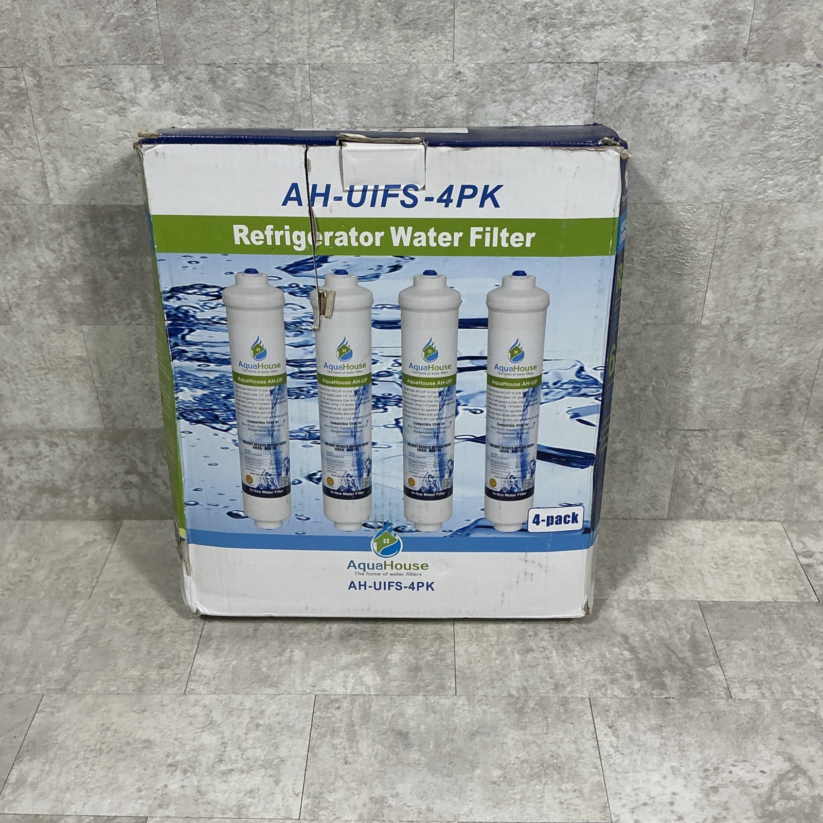 Aqua House Refrigerator Water Filter AH-UIFS-4PK New In Plastic
