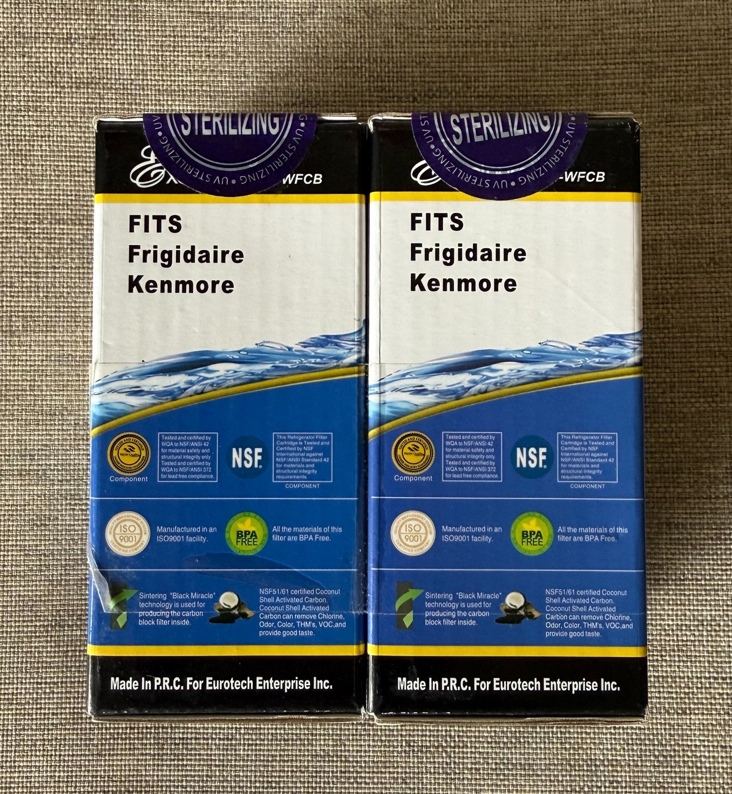 2 Pack EXCELPURE Refrigerator Water Filter Fits Frigidaire & Kenmore «Brand New»