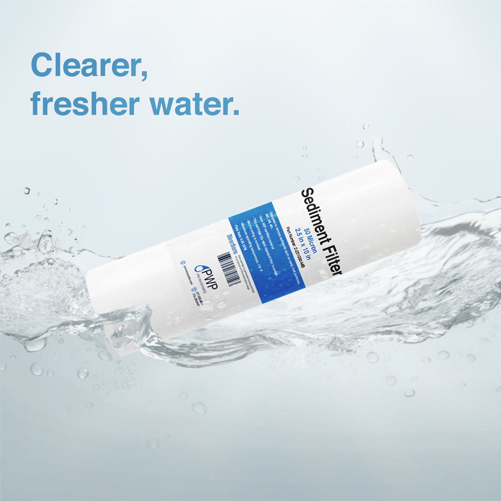 Sediment Melt Blown Water Filters 10×2.5″ Standard 50 Micron 25 Pack