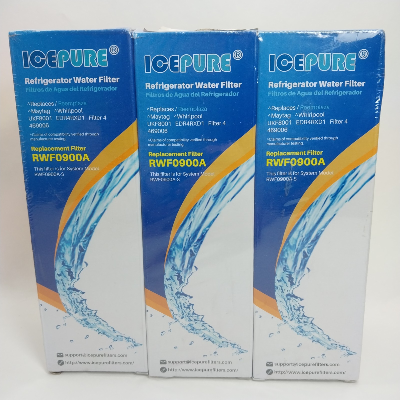 3x IcePure Filter RWF0900A New Sealed – Free Shipping
