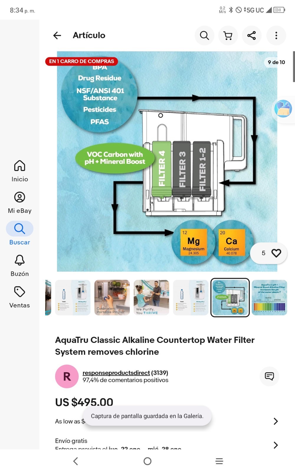 Aquatru 4-Stage Countertop Wifi Water Filter AT2050 NO FILTERS INCLUDED