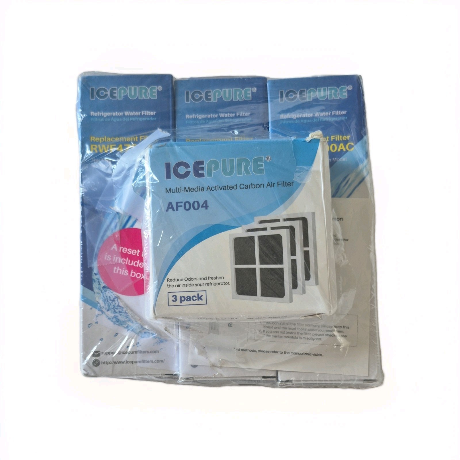 Ice Pure Refrigerator Filter, RWF4700AC, 3 Pack, for LG LT1000P and other models