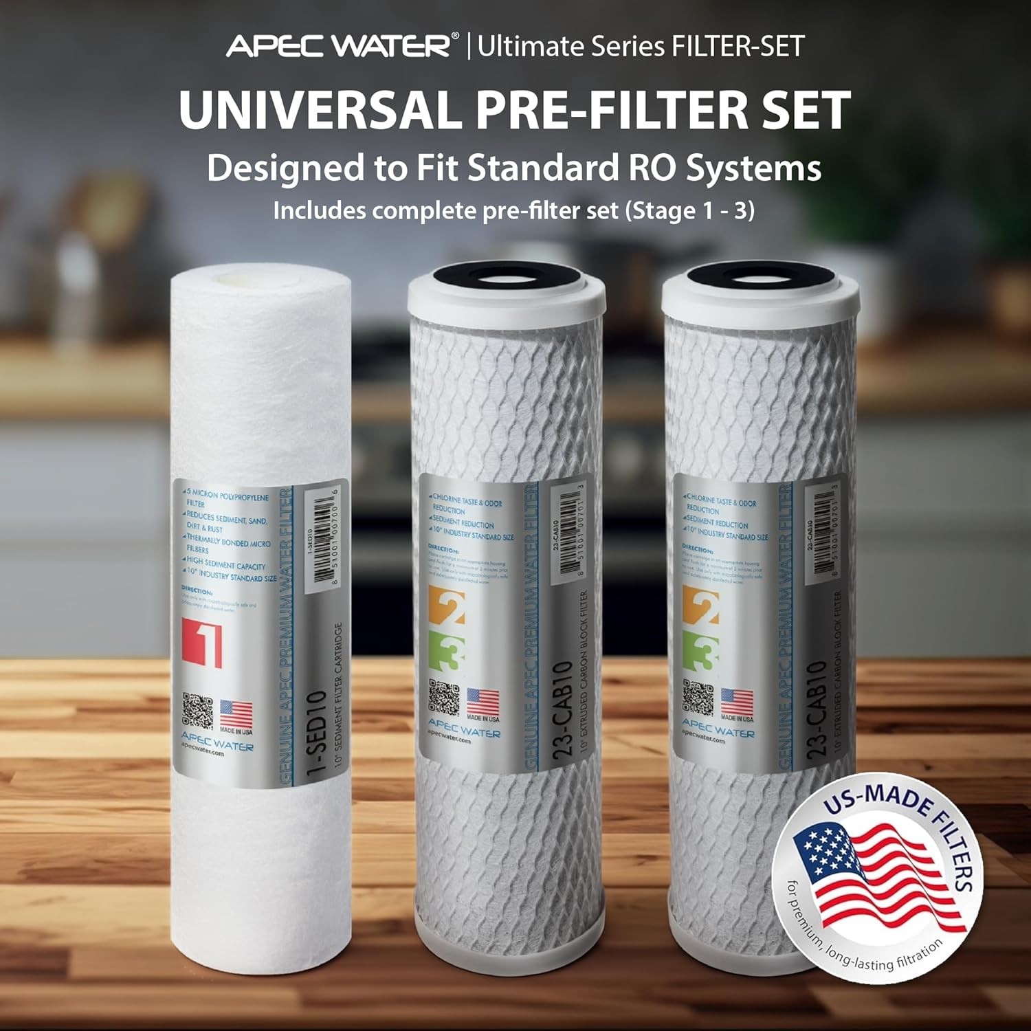 10-Inch High-Capacity Multi-Stage Filters for APEC RO Systems – Made in the USA