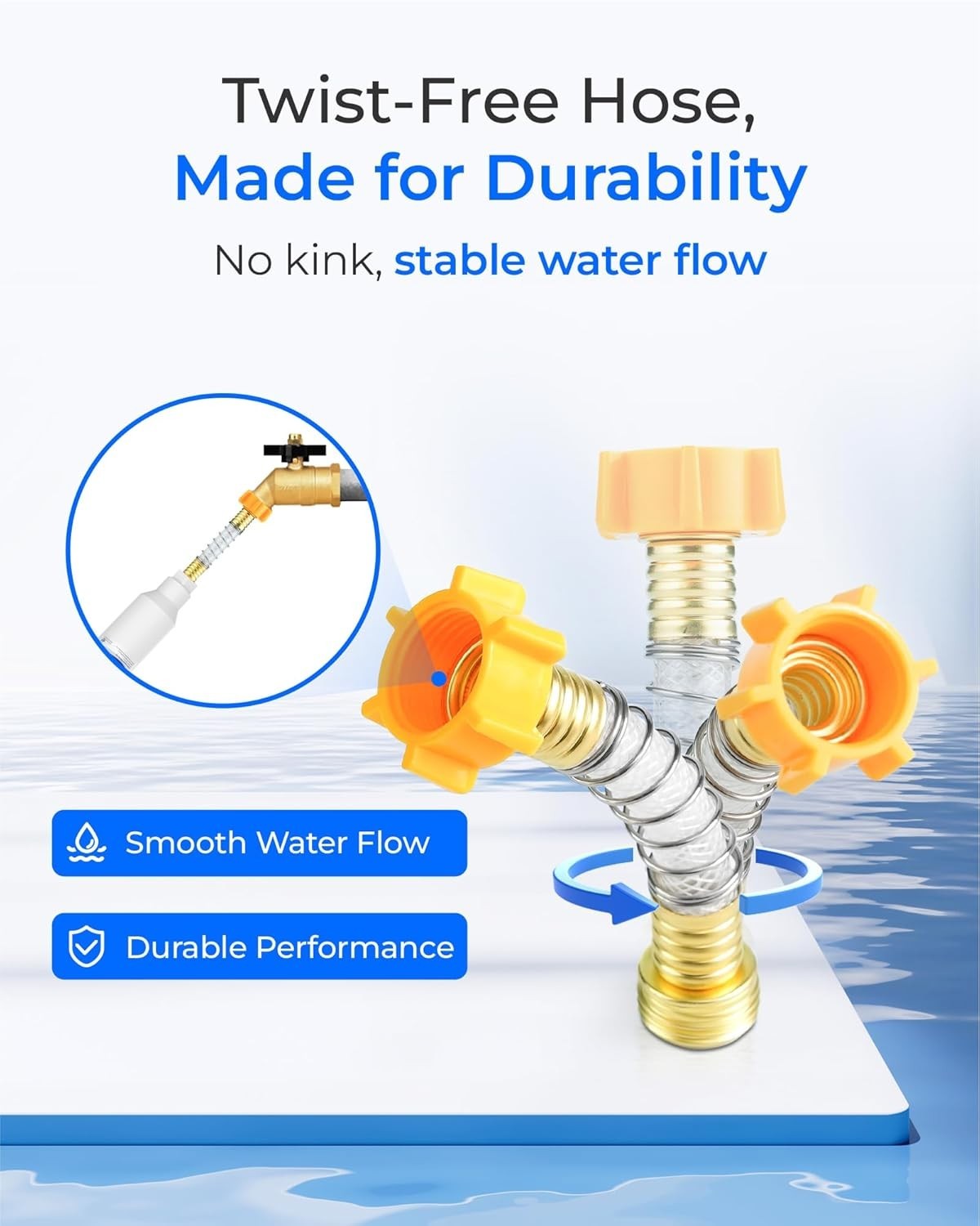 Waterdrop Hard Water Filter for Hose Car Wash, 2 Pack with Hose Protector
