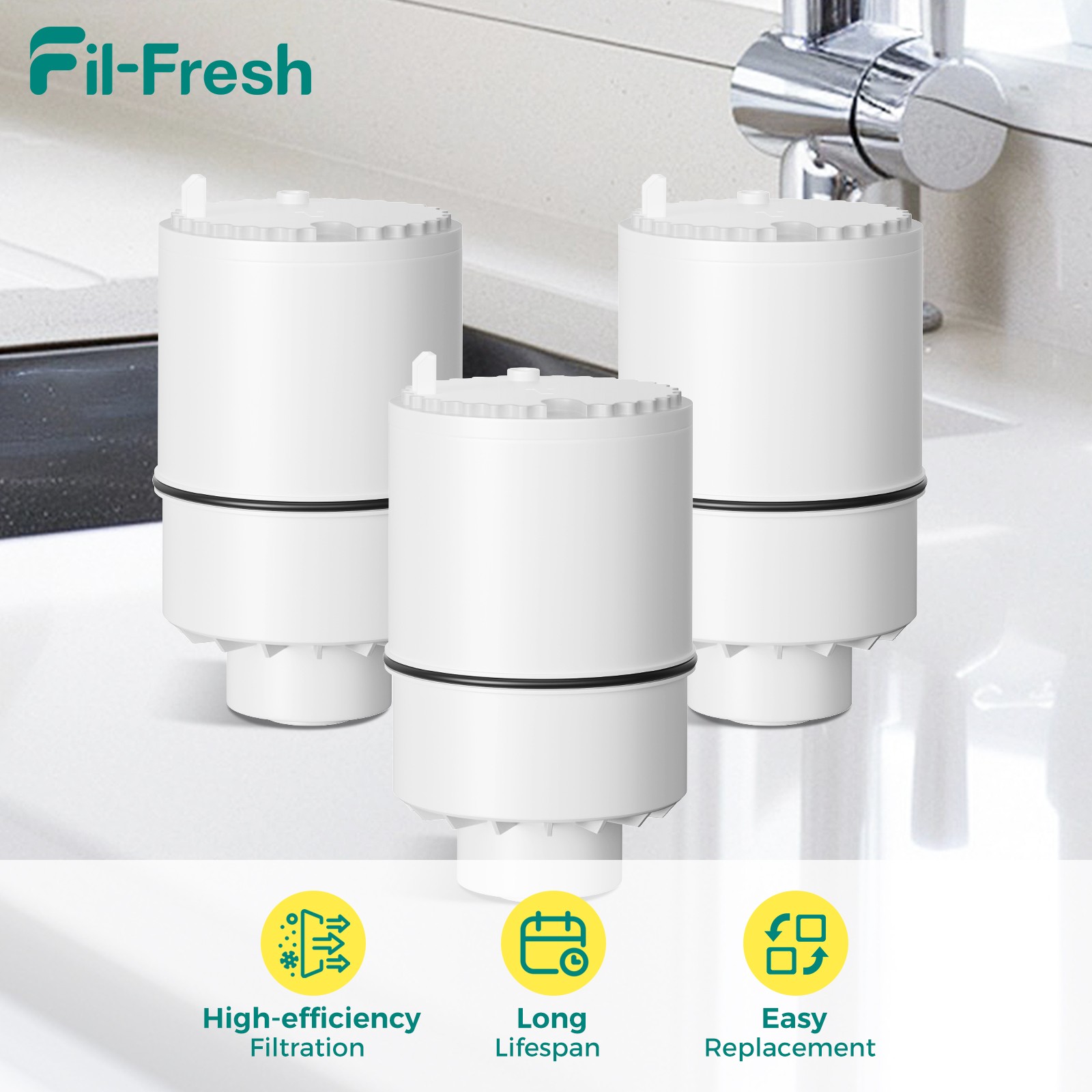 (3) RF-3375 Faucet Water Filter Replacement for FM-3700, PFM400H, PFM350V NEW