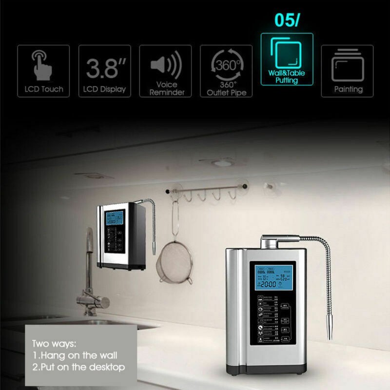 Alkaline Water Ionizer machine hydrogen water Purifier pH3.5-10.5 Water filter