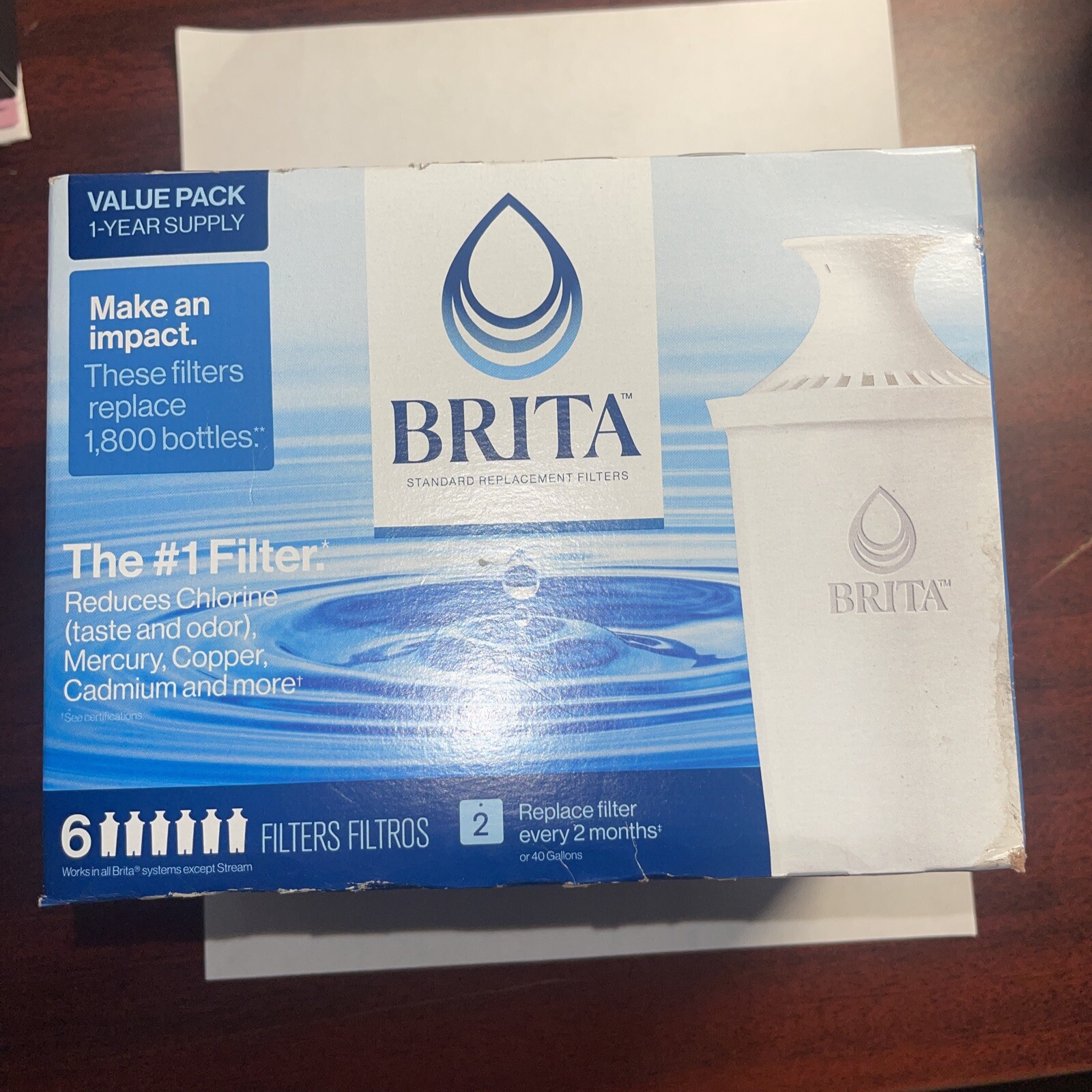 Brita Standard Pitcher Filters, Value 6-Pack for Pitcher Replacement Filter