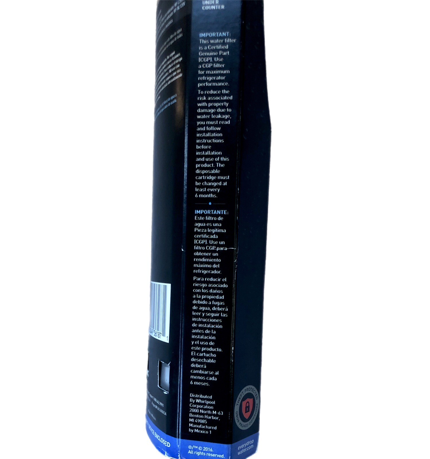 Everydrop Ice Water Refrigerator Filter 6 EDR6D1 Whirlpool 9 Contaminate Reducer