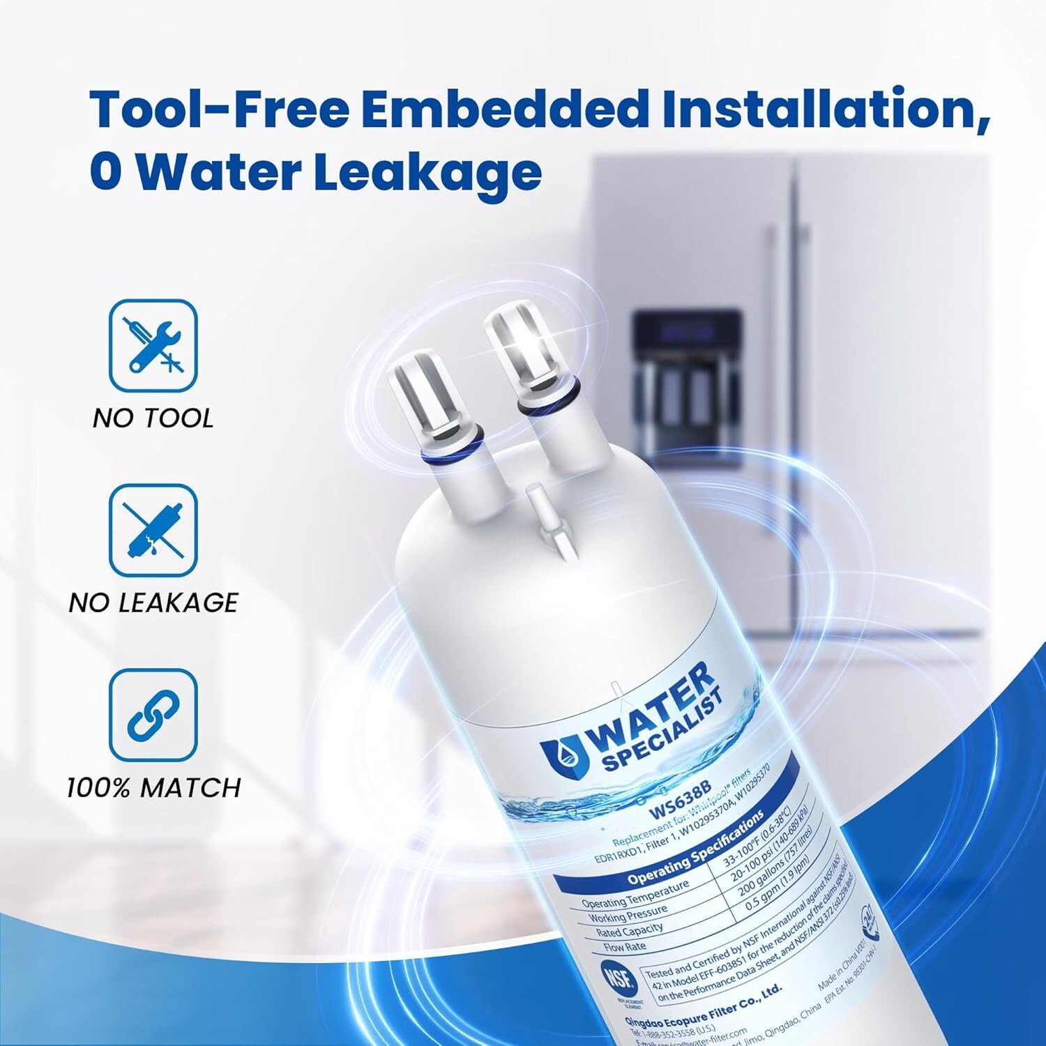 Waterspecialist Replacement forKenmore® 46-9081, 46-9930 Water Filter,2 Pack