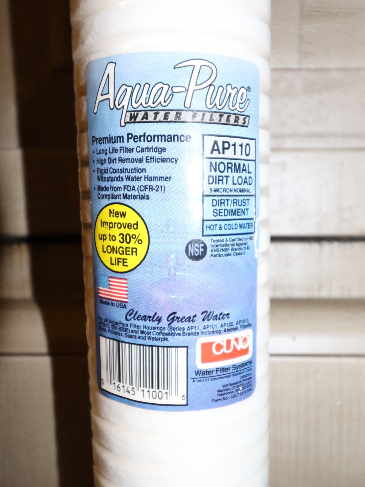 Aqua Pure AP110 – 5 Micron Replacement Water Filter Cartridge Hot & Cold Water