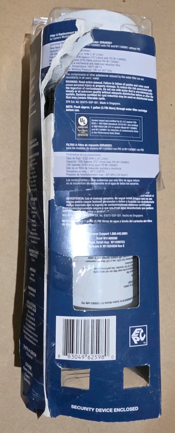 Everydrop by Whirlpool EDRARXD1 Refrigerator Ice Water Filter A Genuine OEM