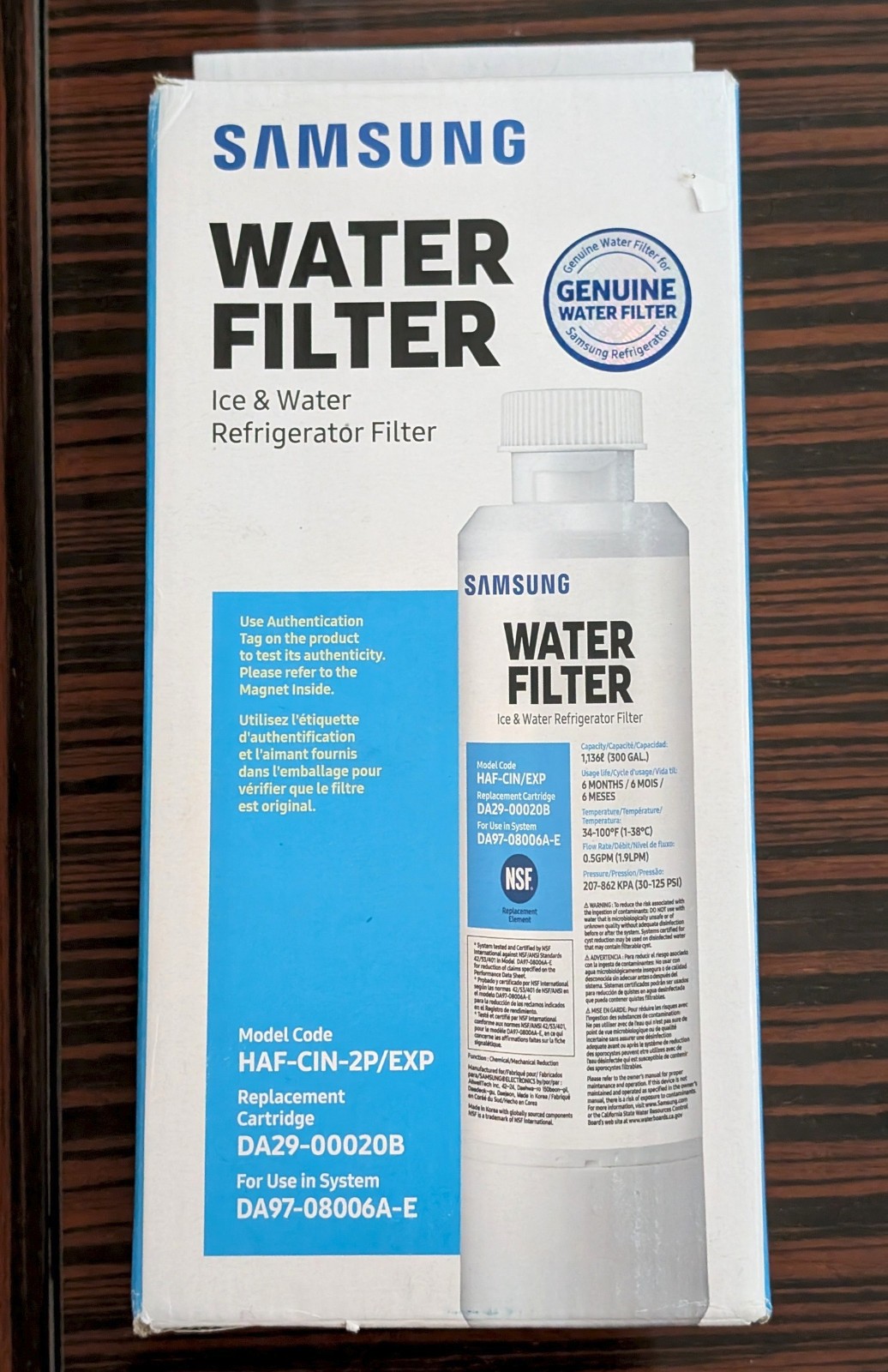 2 PACK Genuine Samsung DA29-00020B HAF-CIN/EXP Refrigerator Water Filter NEW