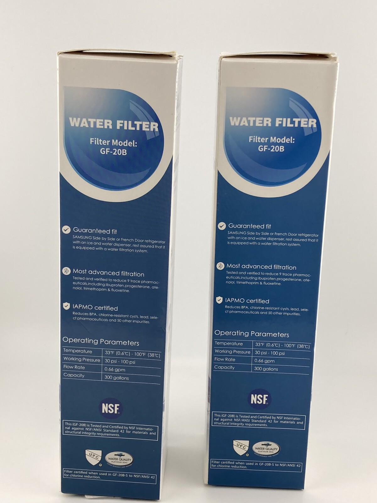 Lot of 2 Glacier Fresh Water Filter Model GF-20B, New in Box