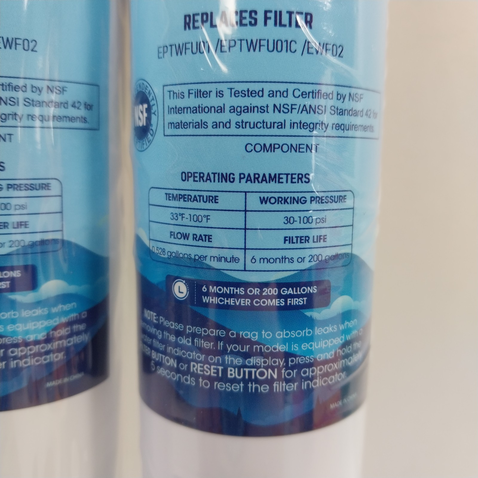 3x Marriotto MR022 Replacement Water Filters New Sealed