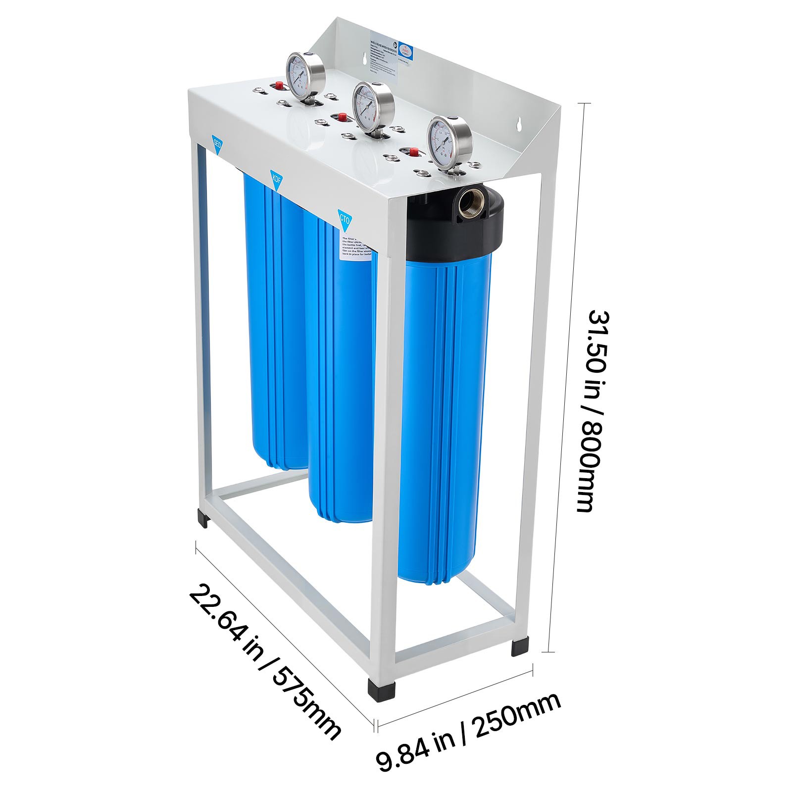 3-Stage Whole House Water Filter System 4.5″ x 20″ KDF Heavy Metal Removal