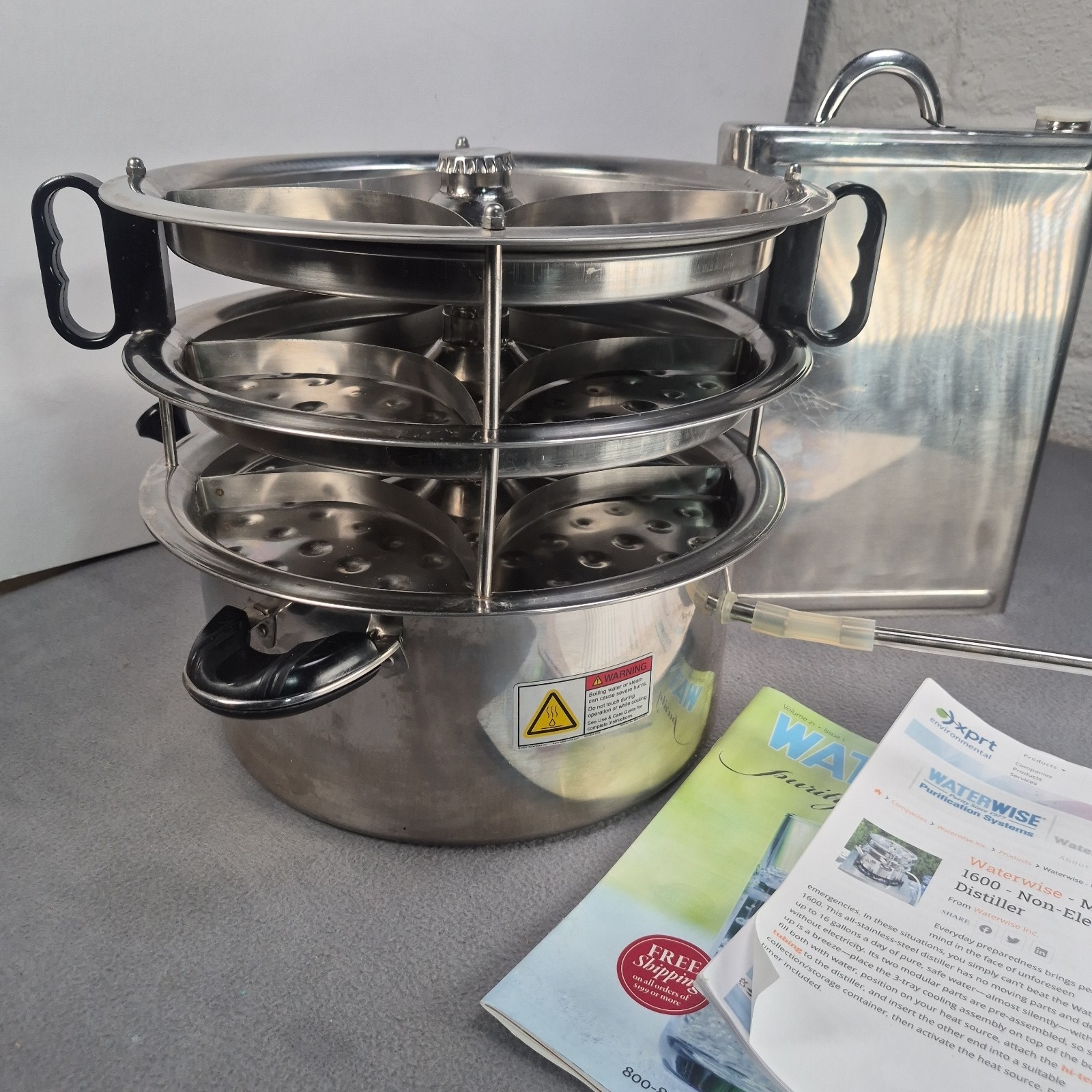 New Waterwise 1600 Non Electric Water Distiller Purifier Stainless Steel