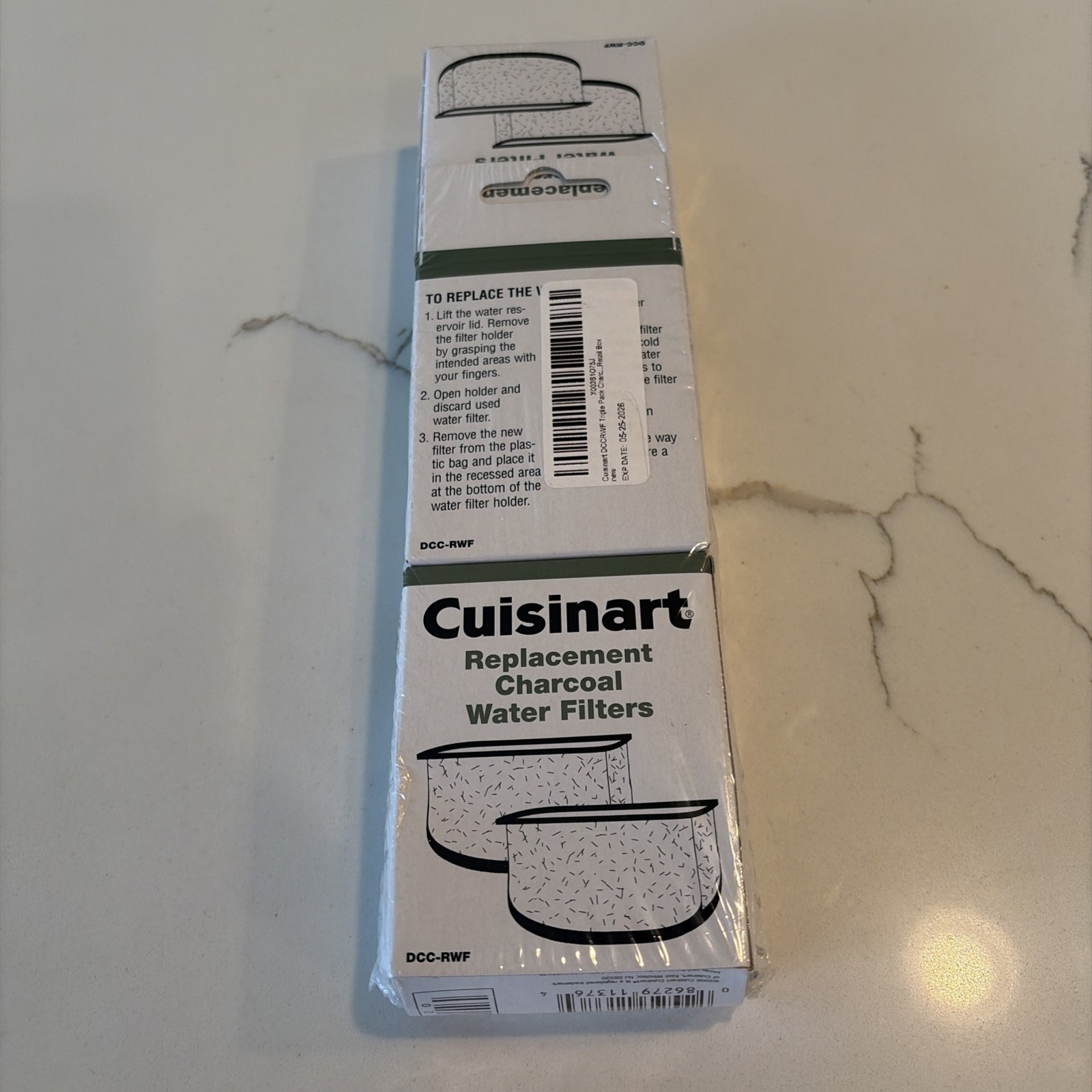 Genuine Cuisinart Replacement Charcoal Water Filters 3 2-Packs 6 Total Filters
