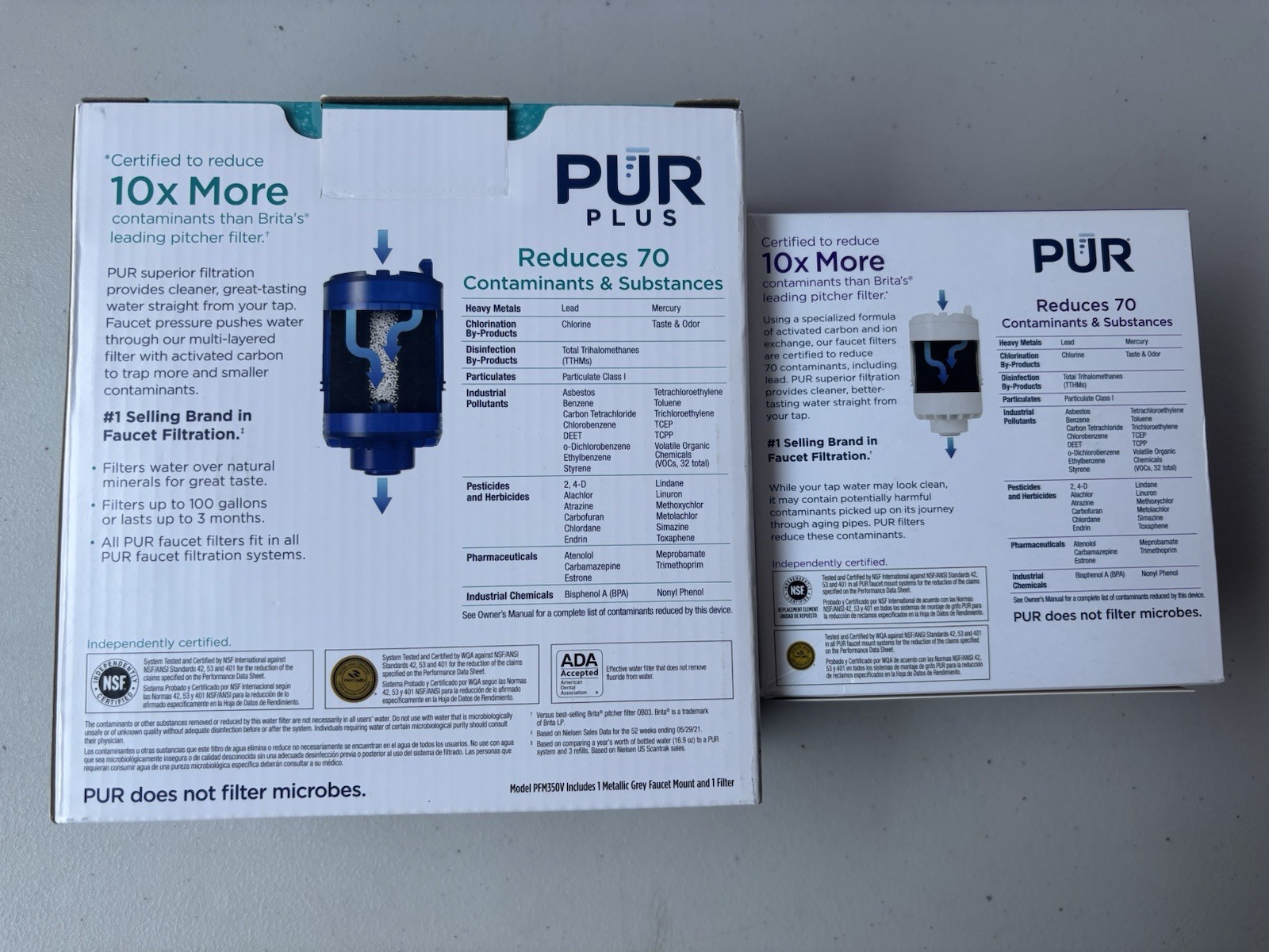 PUR PLUS Faucet Filtration System Metallic Gray PFM350V + 3 Filters RF-3375 NEW