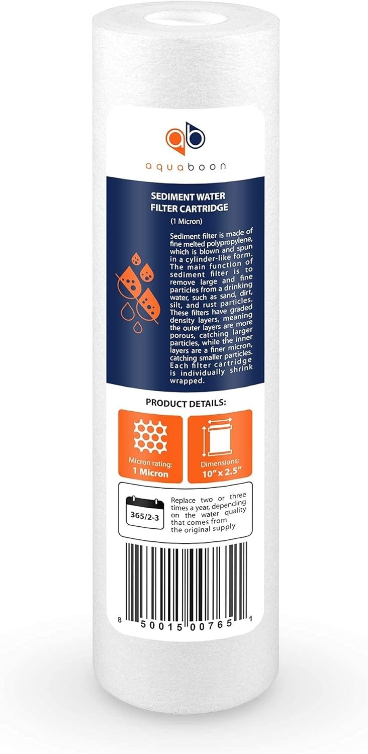 1 Micron Whole House Sediment Filter 10 x 2.5 for RO & Well Water Filters Rep…