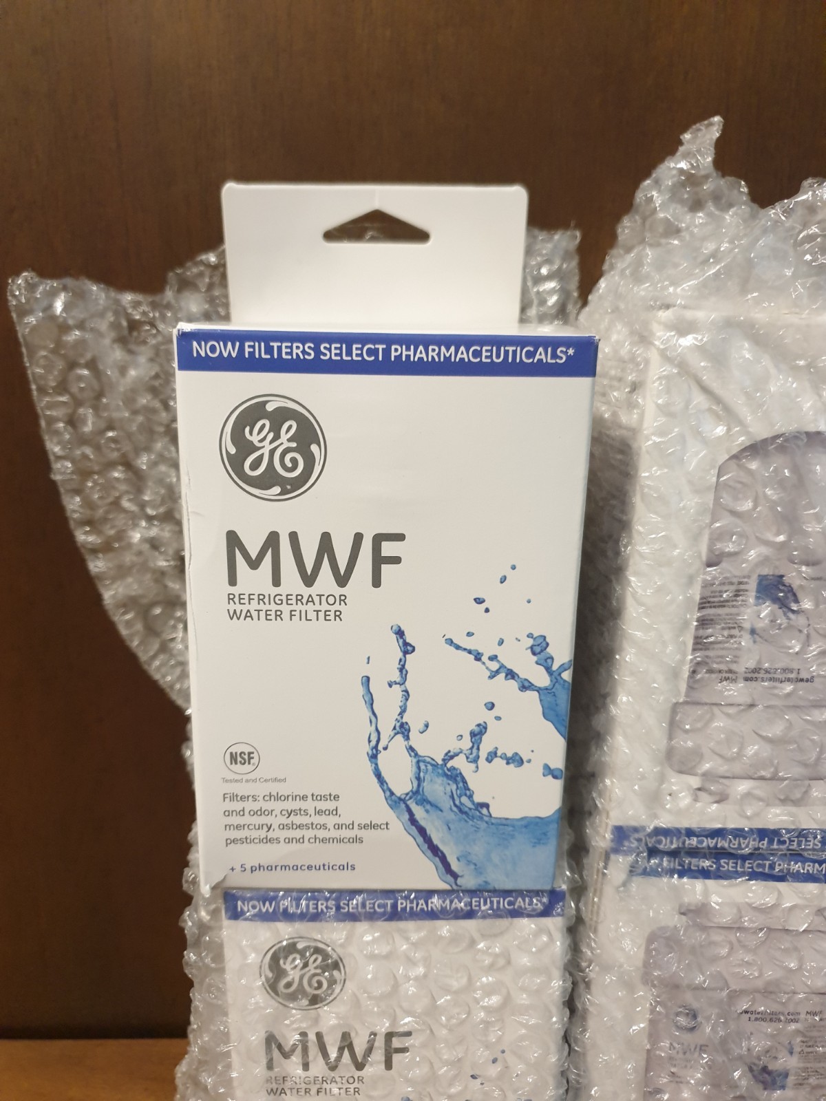 4 Authentic GE MWF SmartWater Refrigerator Water Filters – Quad Packs