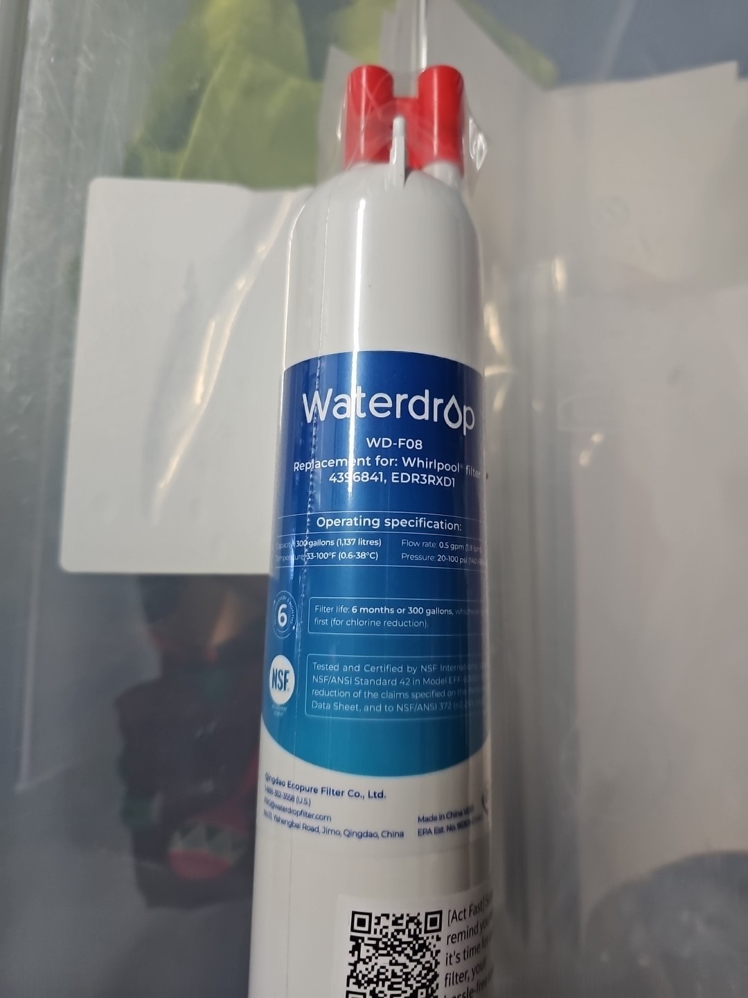 Waterdrop WD-F08 Water Refrigerator Filter New Sealed Filter, New, Sealed