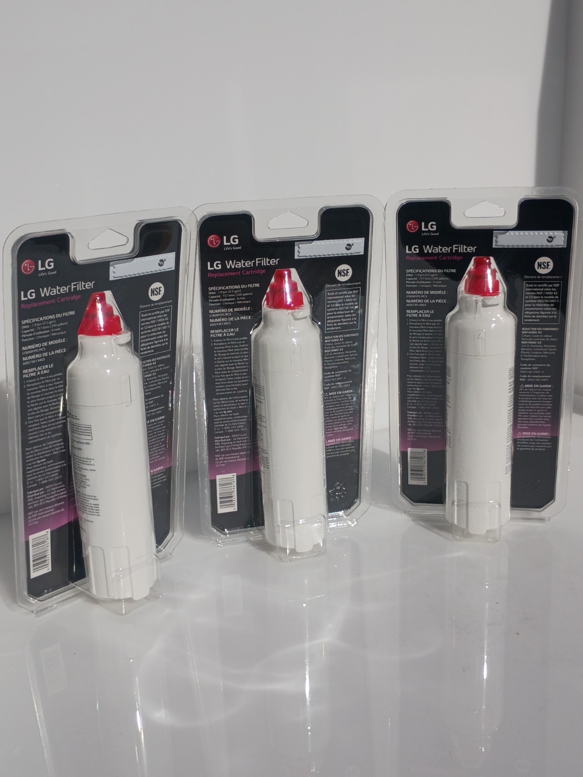 LG LT800P Refrigerator Water Filter ADQ73613403 Fits Kenmore 9490 NSF OEM 3 Pack