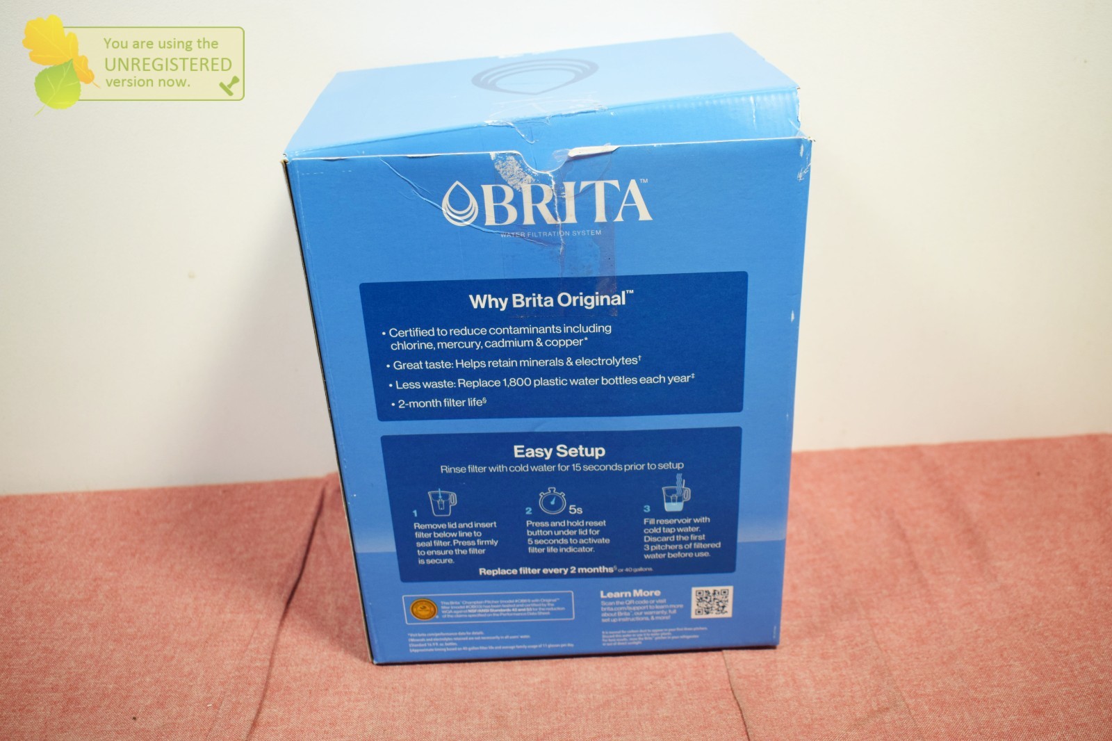 Brita Water Filter System Original 10 Cup Capacity Pitcher + 1 Filter