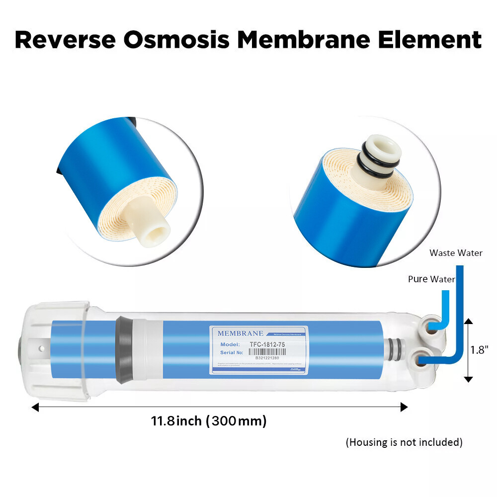 5 Stage Reverse Osmosis System Water Filter with 75GPD RO Membrane 5-Pack Set US