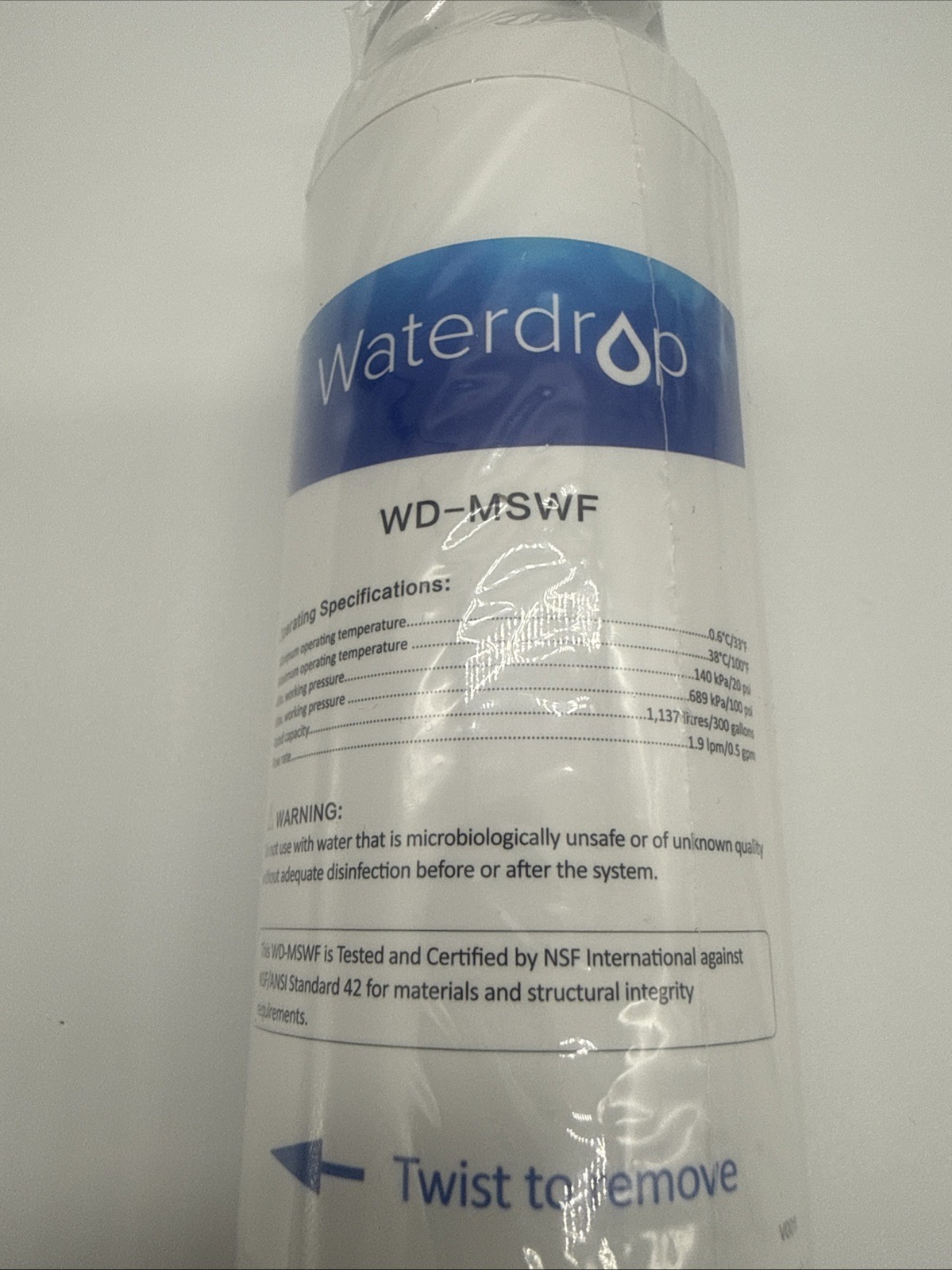 Waterdrop WD-F22 Replacement For GE MSWF Refrigerator Water Filter N + Sealed-i