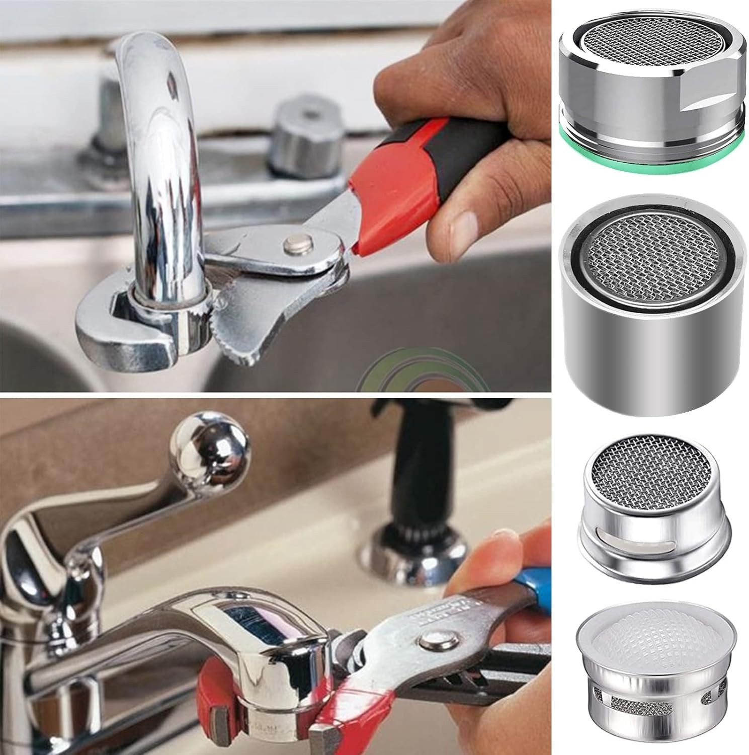 4pcs Faucet Aerators, 2pcs Aerator Filter Replacement Parts, with Brass Housi…