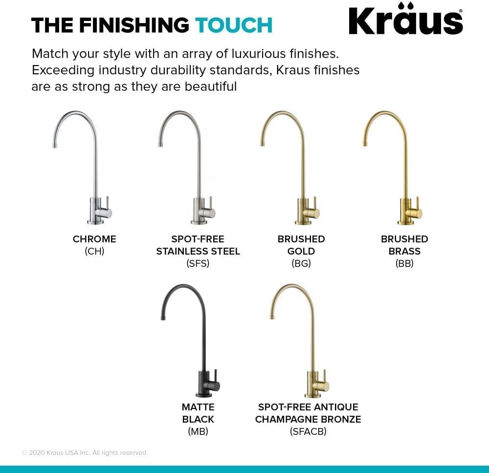 Kitchen Water Filter Faucet Brass 12-in Lead-Free Spot Free Champagne Bronze
