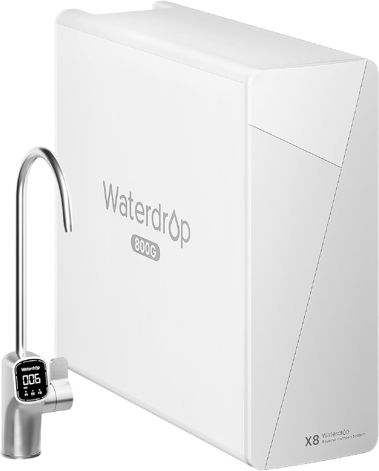 Waterdrop X8 Reverse Osmosis System, 800 GPD ,Tankless RO,Smart Faucet