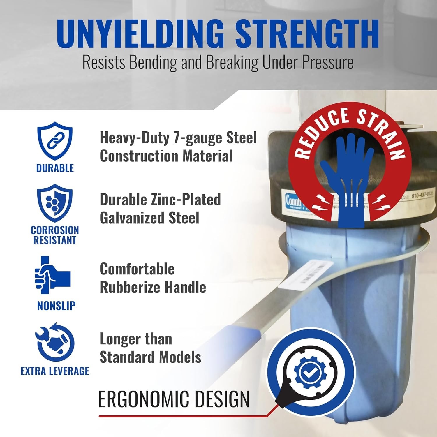 Durable 6 In Water Filter Housing Wrench Compatible with American Plumber
