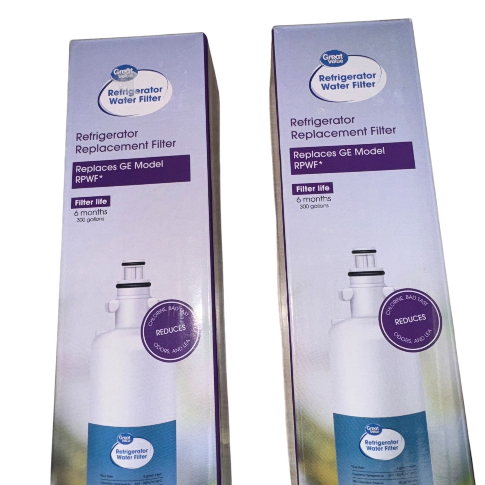Great Value Regrigerator Replacement Water Filters fGE Model RPWF New Not Sealed