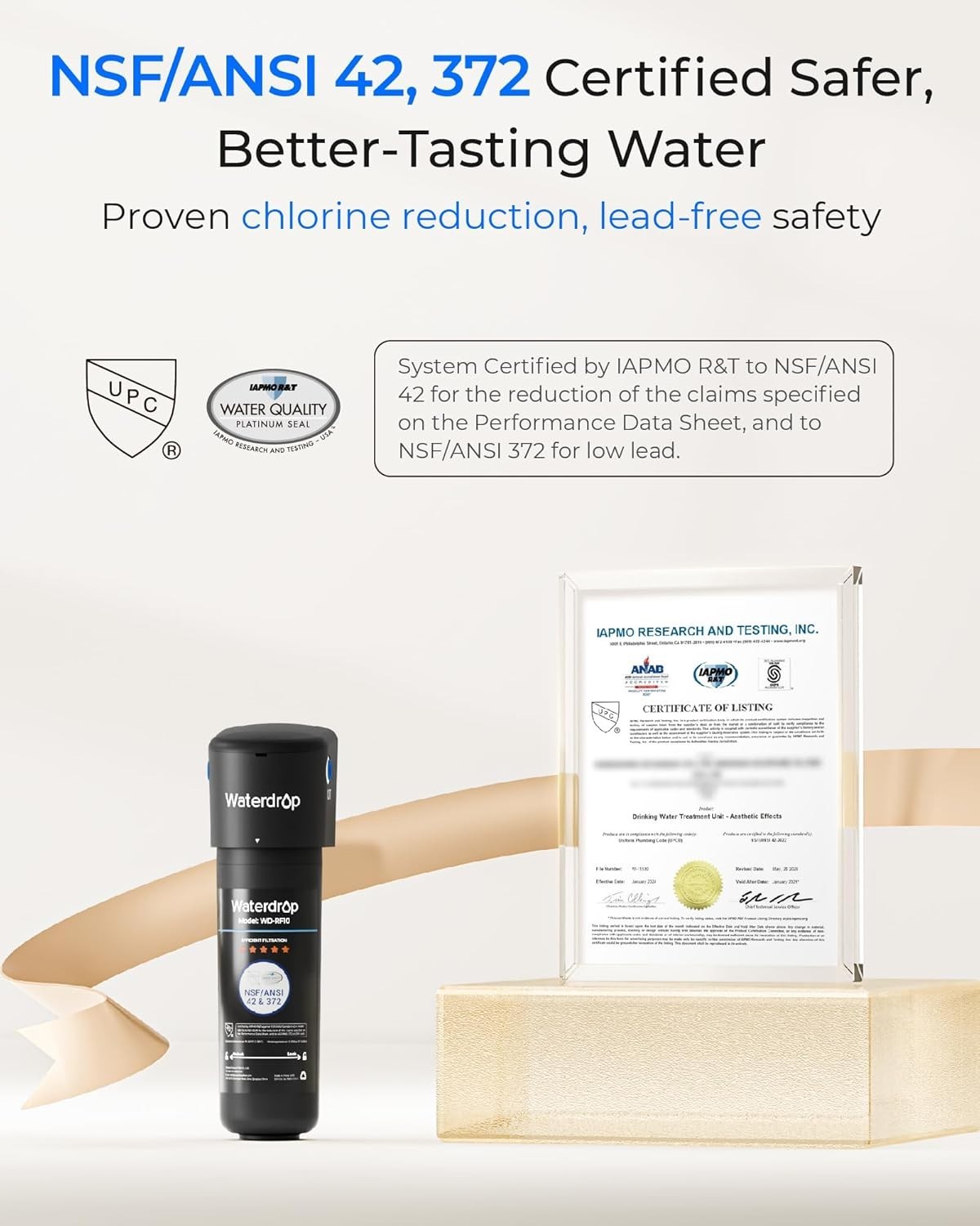 Waterdrop 10UA Under Sink Water Filter System, 8K Gallons High Chlorine Reductio
