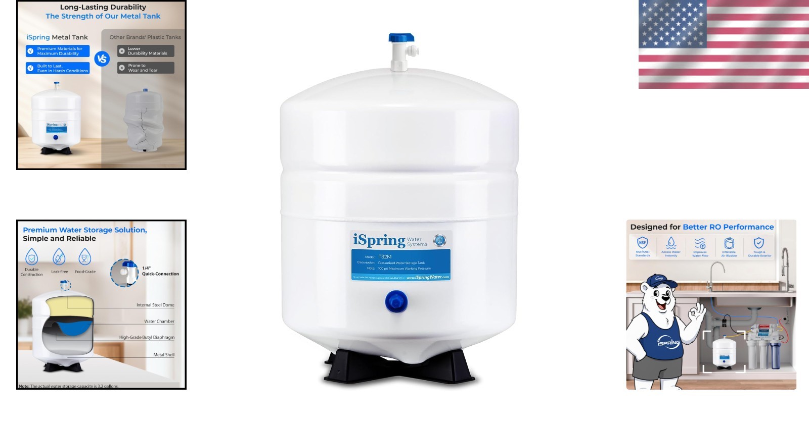 Durable 4 Gallon Metal Pressurized Water Tank – NSF Certified & Reliable