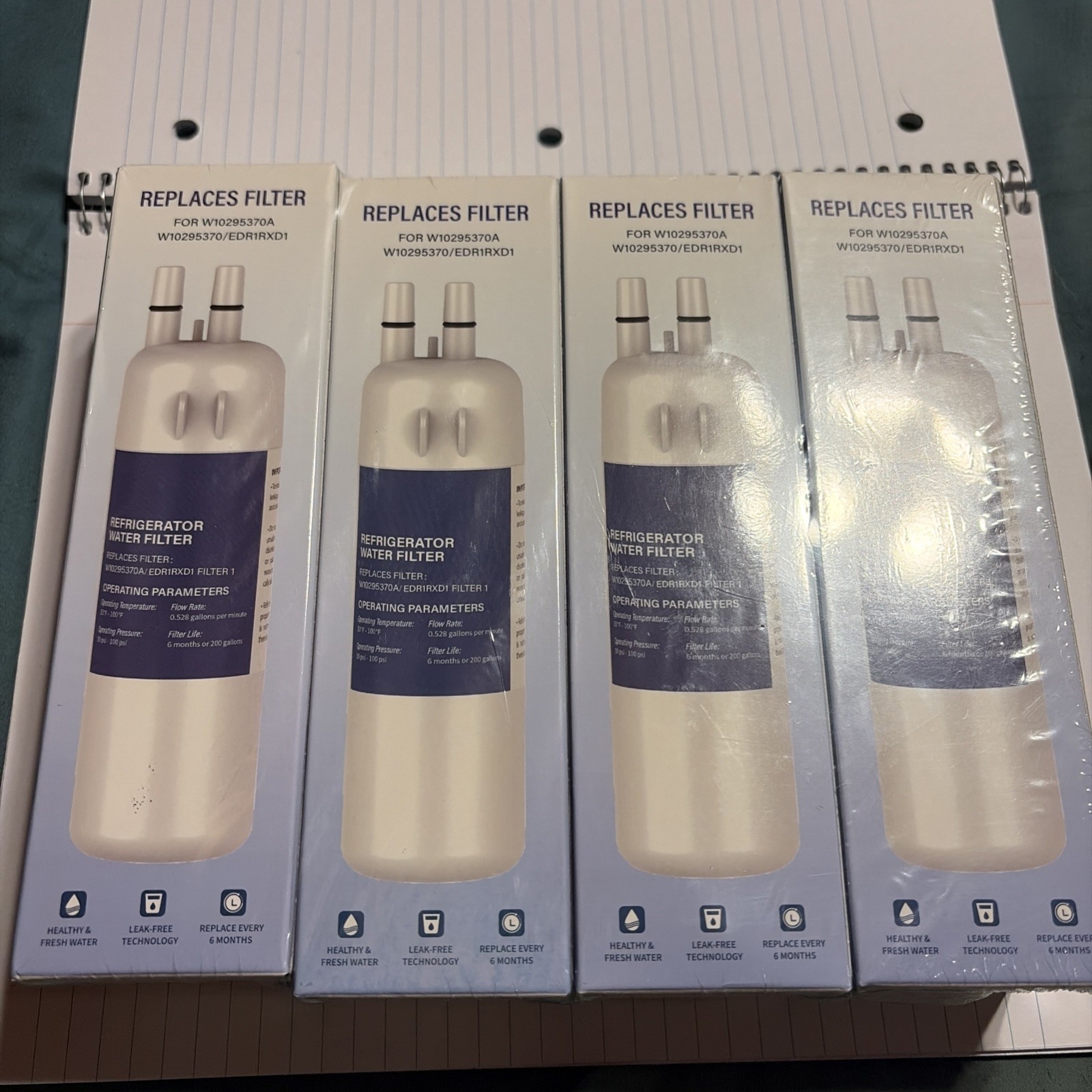 4 Pck Fridge Filter – EDR1RXD1, W10295370A, Filter 1, 46-9081, 46-9930, KAD1RXD1