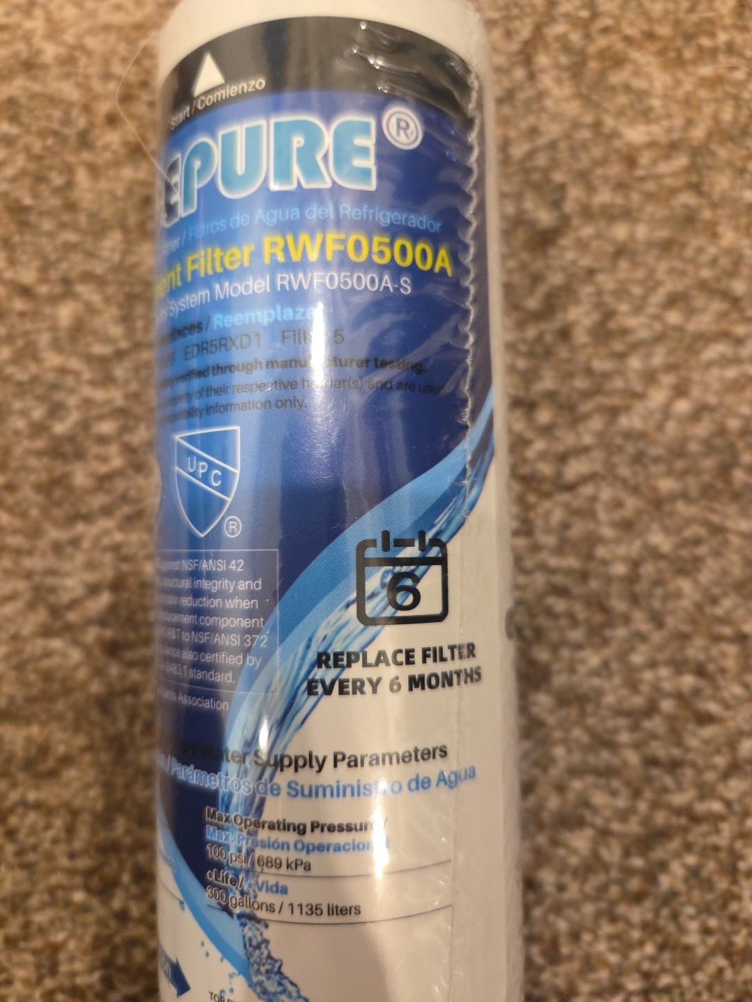 IcePure RWF0500A Replacement Water Filter for Whirlpool Kenmore 4396508 EDR5RXD1