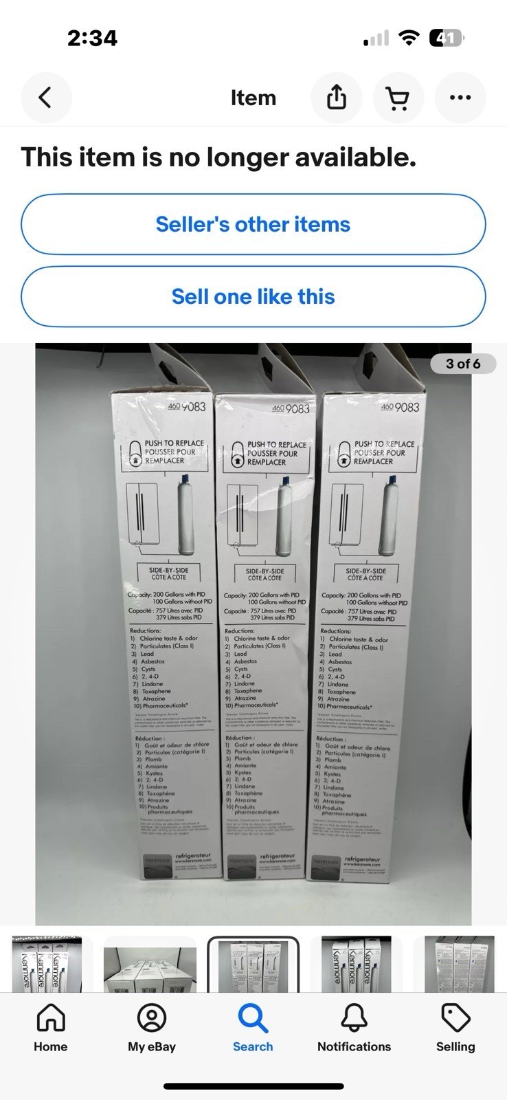 3 Pack Fit Kenmore 469083 9083 Replacement Refrigerator Water Filter 460-9083