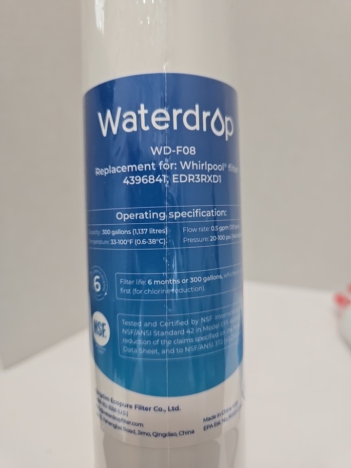 Sealed Waterdrop WD-F08 Refrigerator Water Filter For Whirlpool – 2 pk