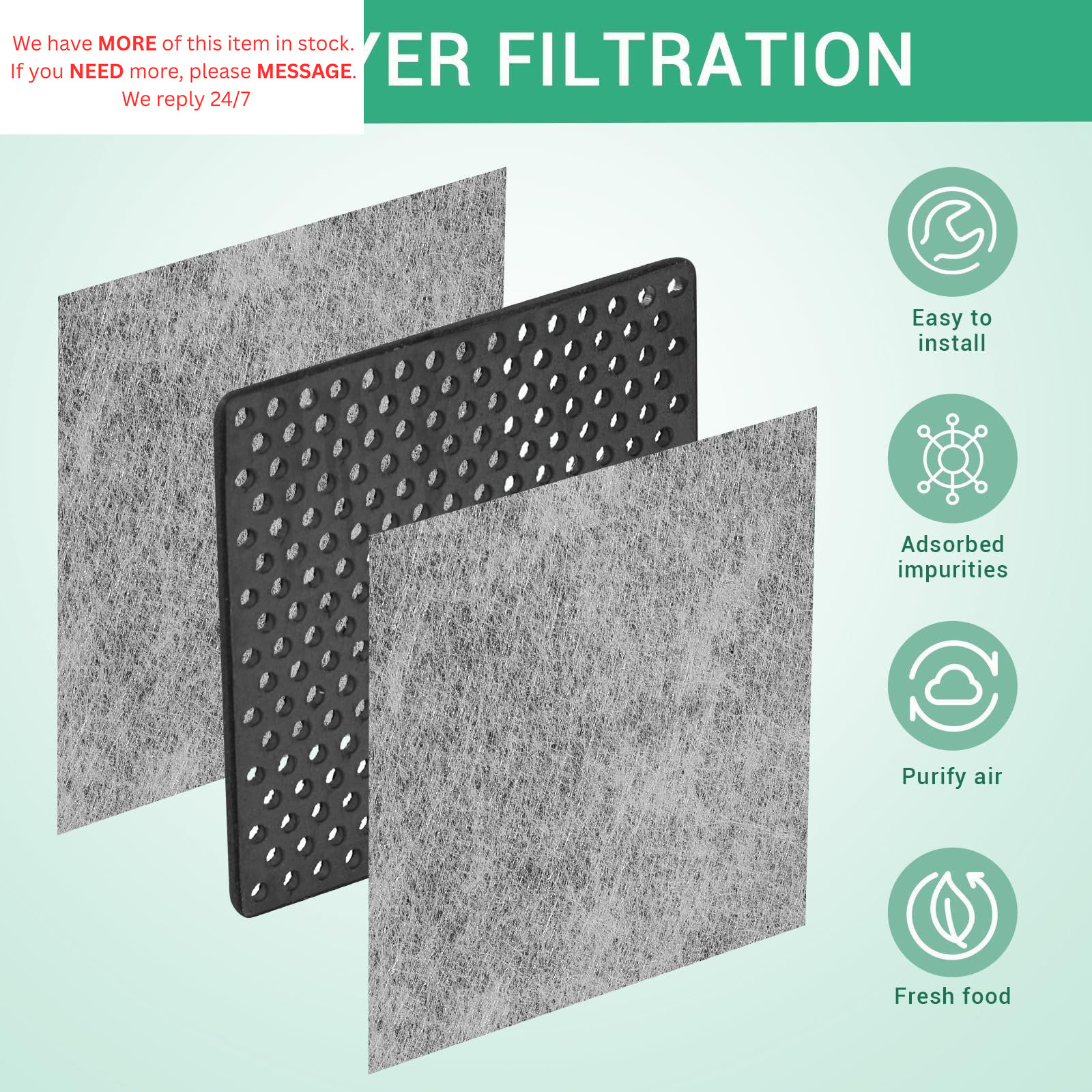 6 Pack Refrigerator Air Filter Replacement, 6 Count (Pack of 1)