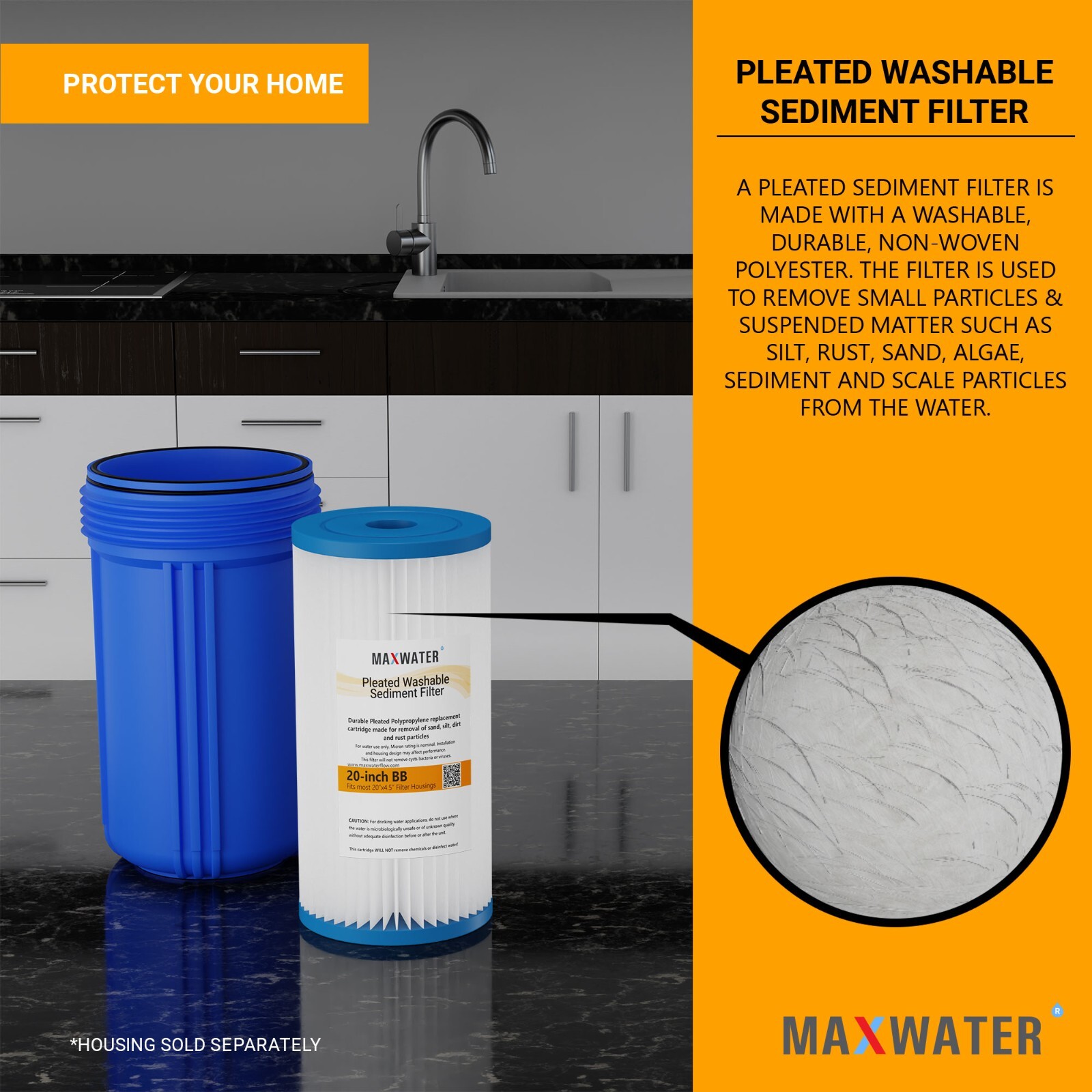 3 Big Blue 10″x4.5″ Whole House Pleated + Sediment + GAC Carbon Water Filter Set