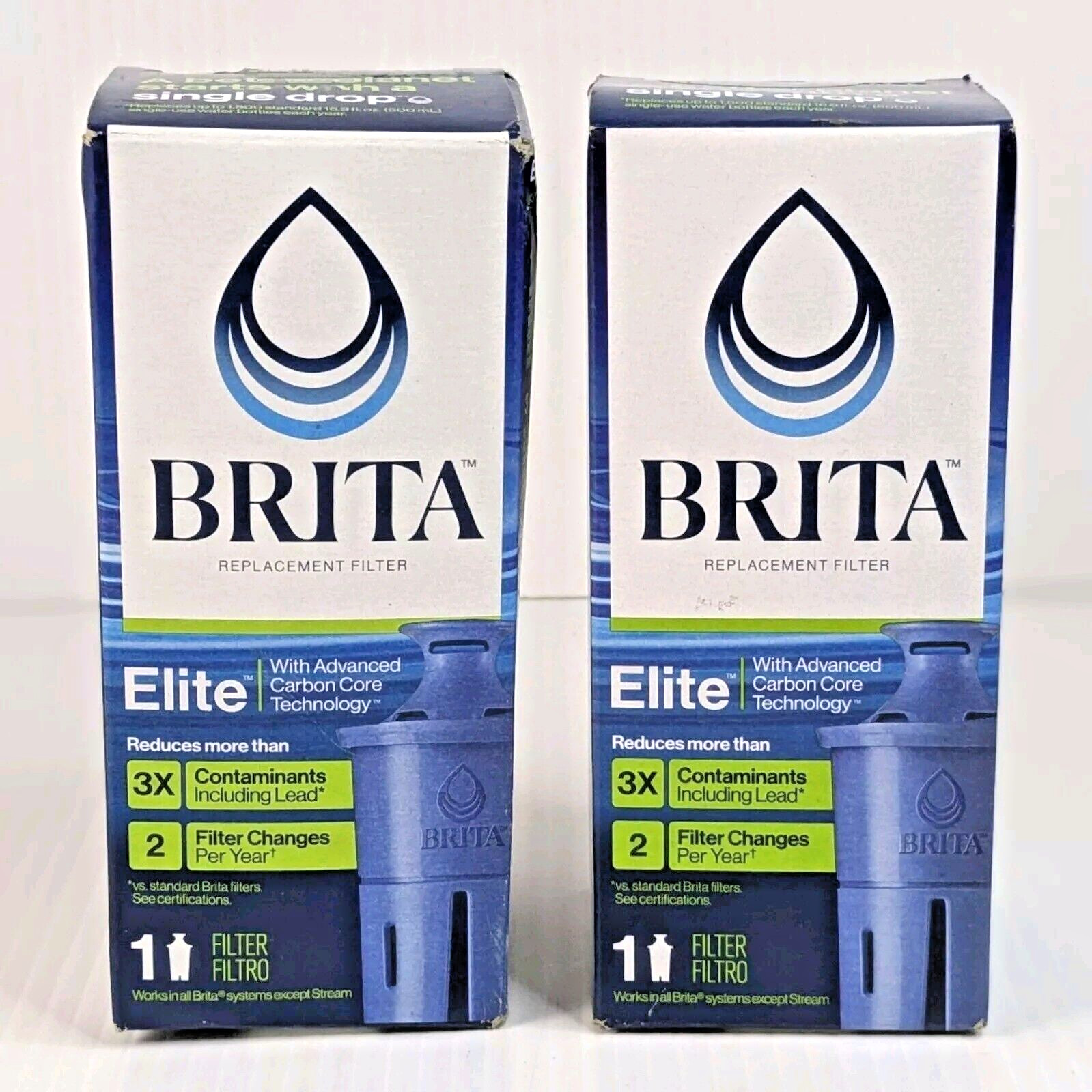 2 Brita ELITE Replacement Filters for Pitchers Dispensers – NEW