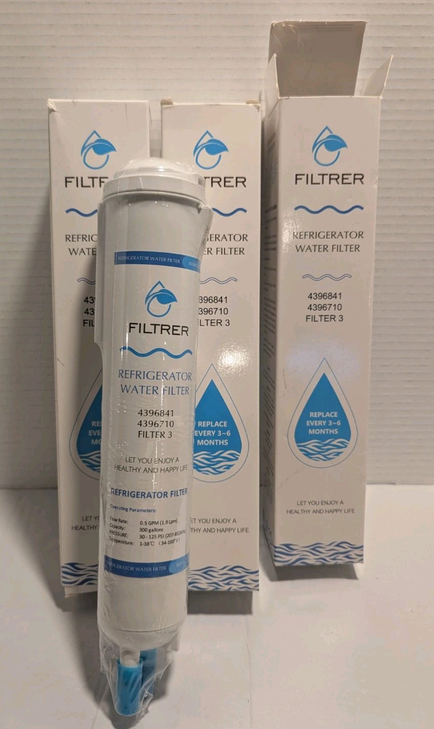 Lot of 3. Filtrer H2o Filter Replacement 4396841, 4396710 Filter 3 NEW Sealed