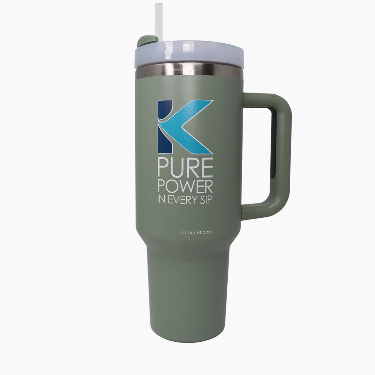 IonFaucet K Pure Power Tumbler Expertly Designed Secure Straw Green 40oz NEW